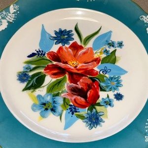 🌹🌻🌹 PIONEER WOMAN Salad Plate Spring Bouquet Stoneware Scallop Edge